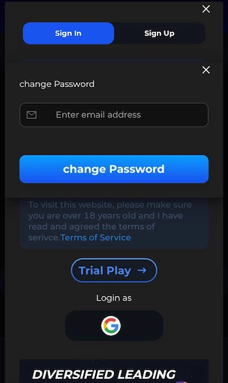 Step 2: Then enter the email address and click "Change Password".